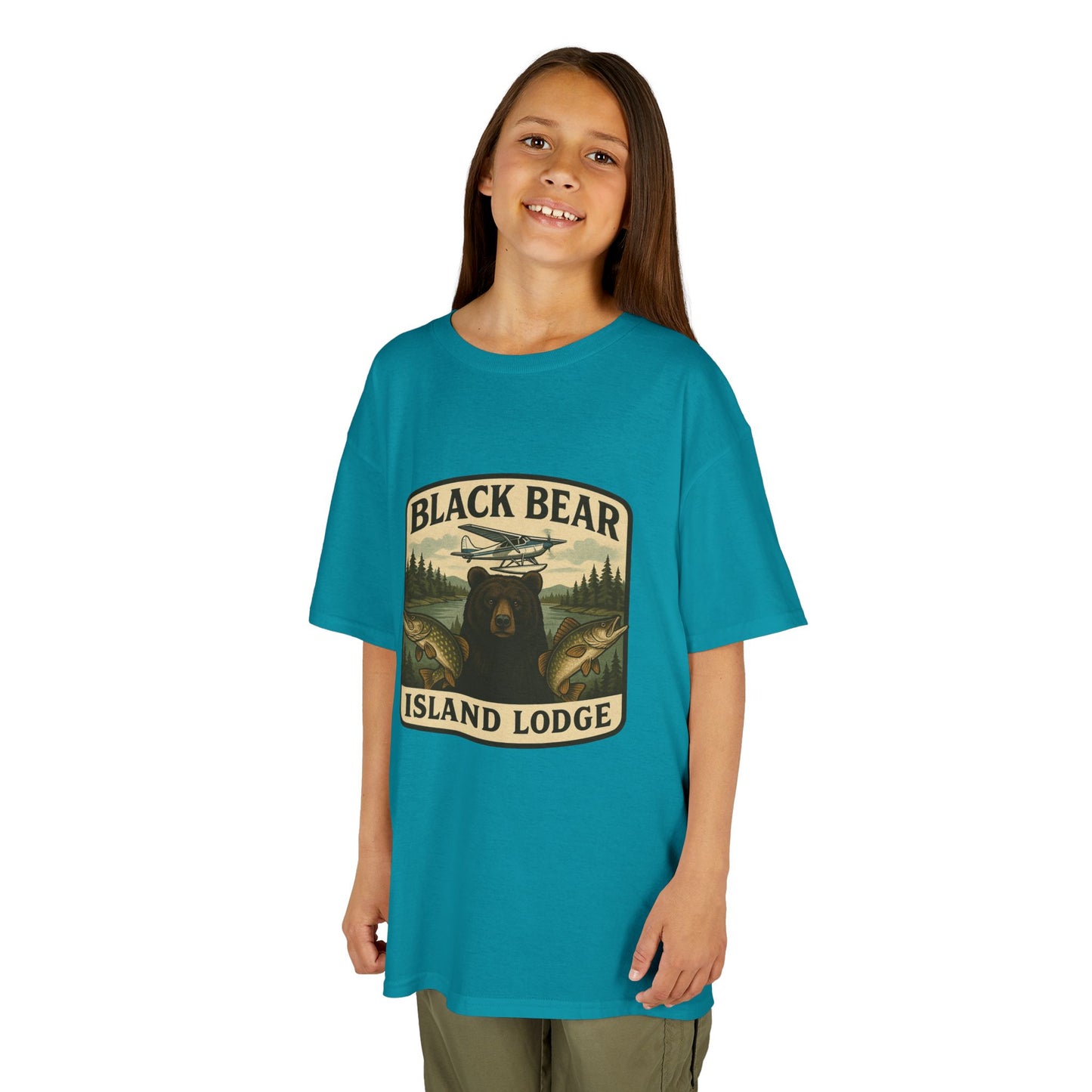 Kids Black Bear Island Lodge T-Shirt