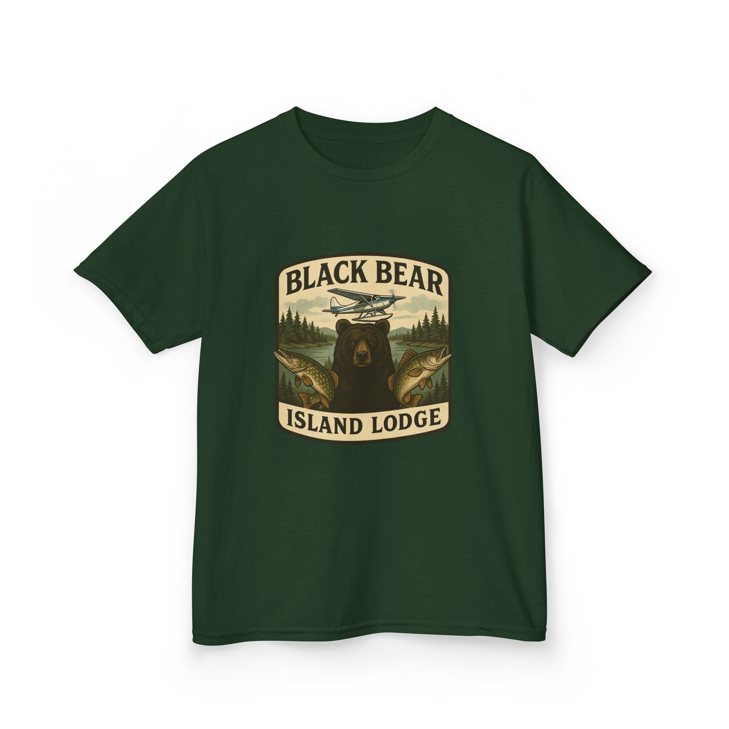 Kids Black Bear Island Lodge T-Shirt
