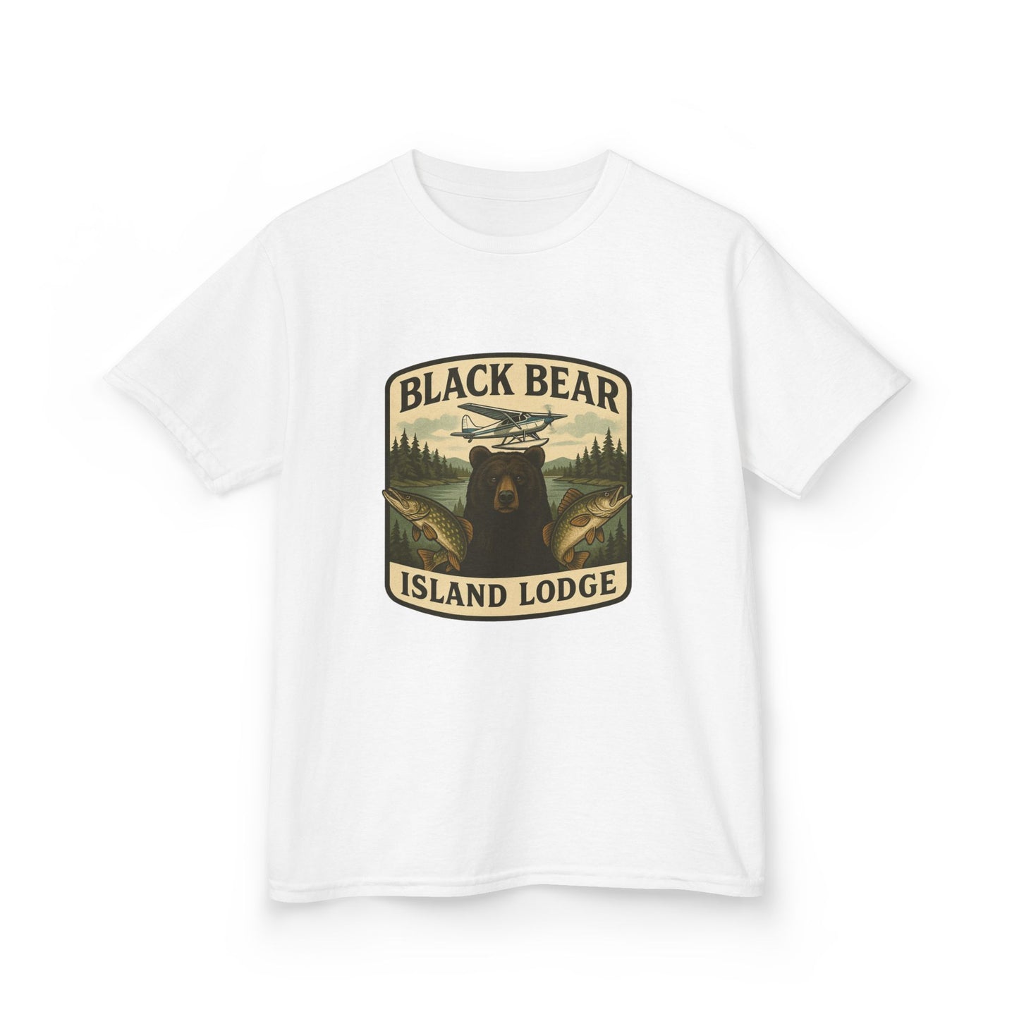 Kids Black Bear Island Lodge T-Shirt