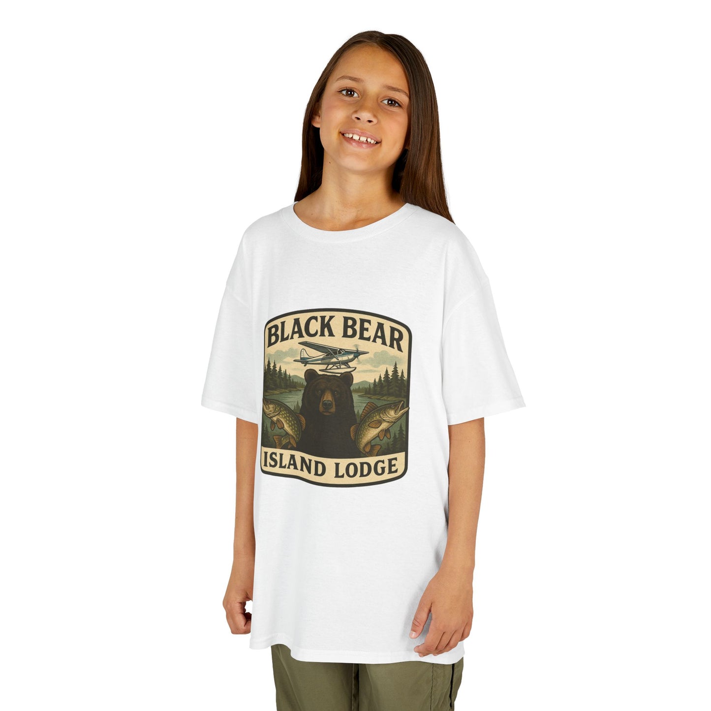 Kids Black Bear Island Lodge T-Shirt