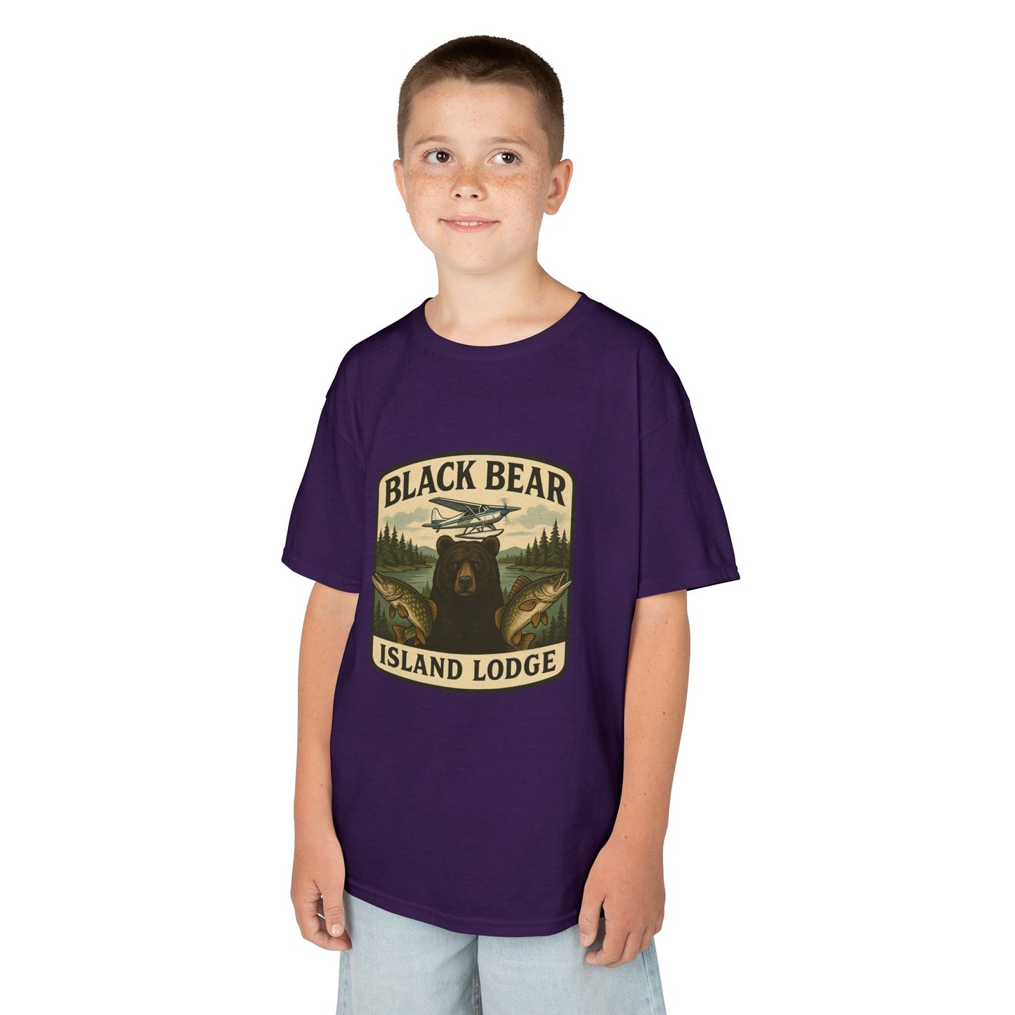 Kids Black Bear Island Lodge T-Shirt