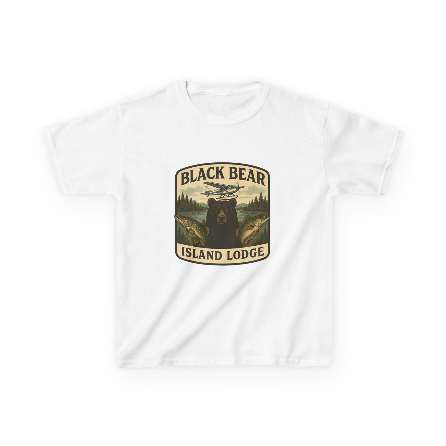 Kids Black Bear Island Lodge T-Shirt