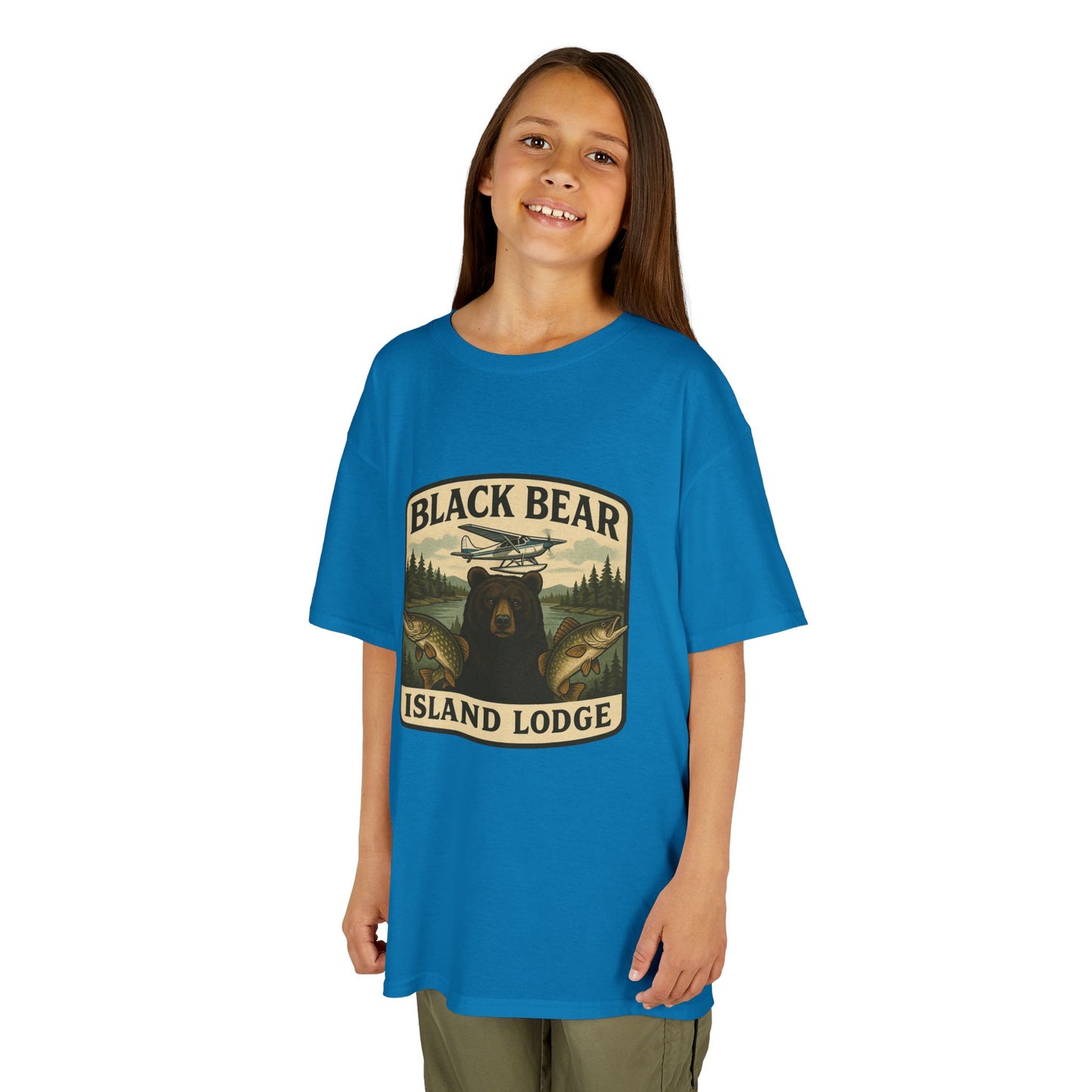 Kids Black Bear Island Lodge T-Shirt