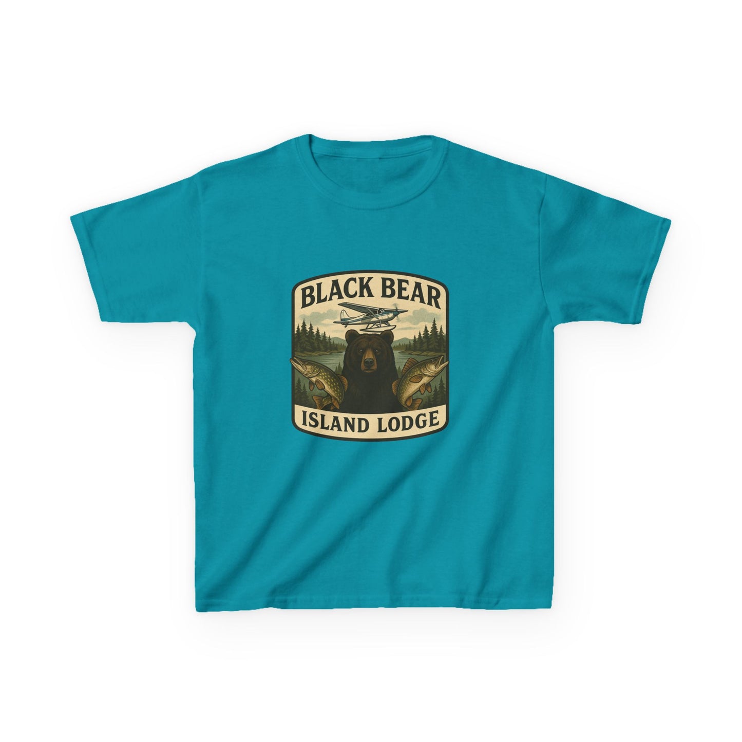 Kids Black Bear Island Lodge T-Shirt