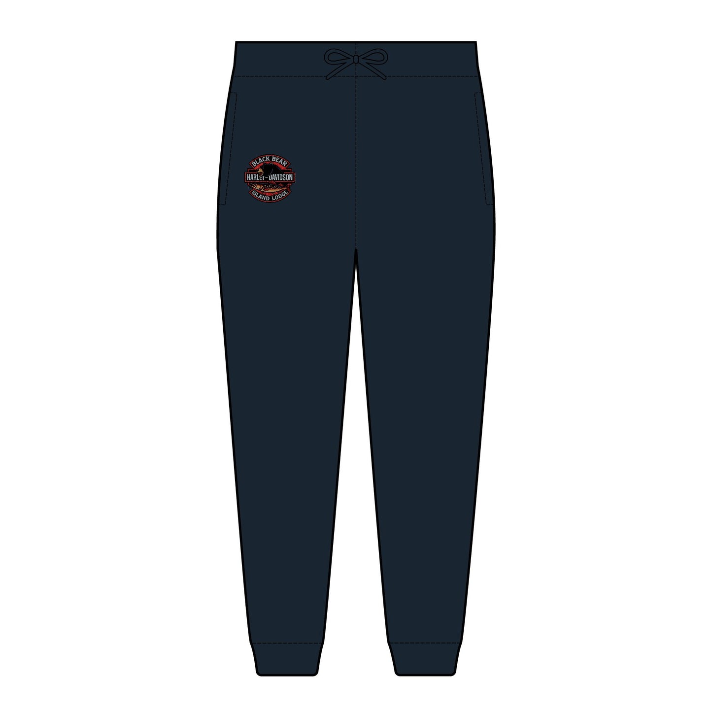 Harley Davidson Black Bear Island Lodge Embroidered Joggers