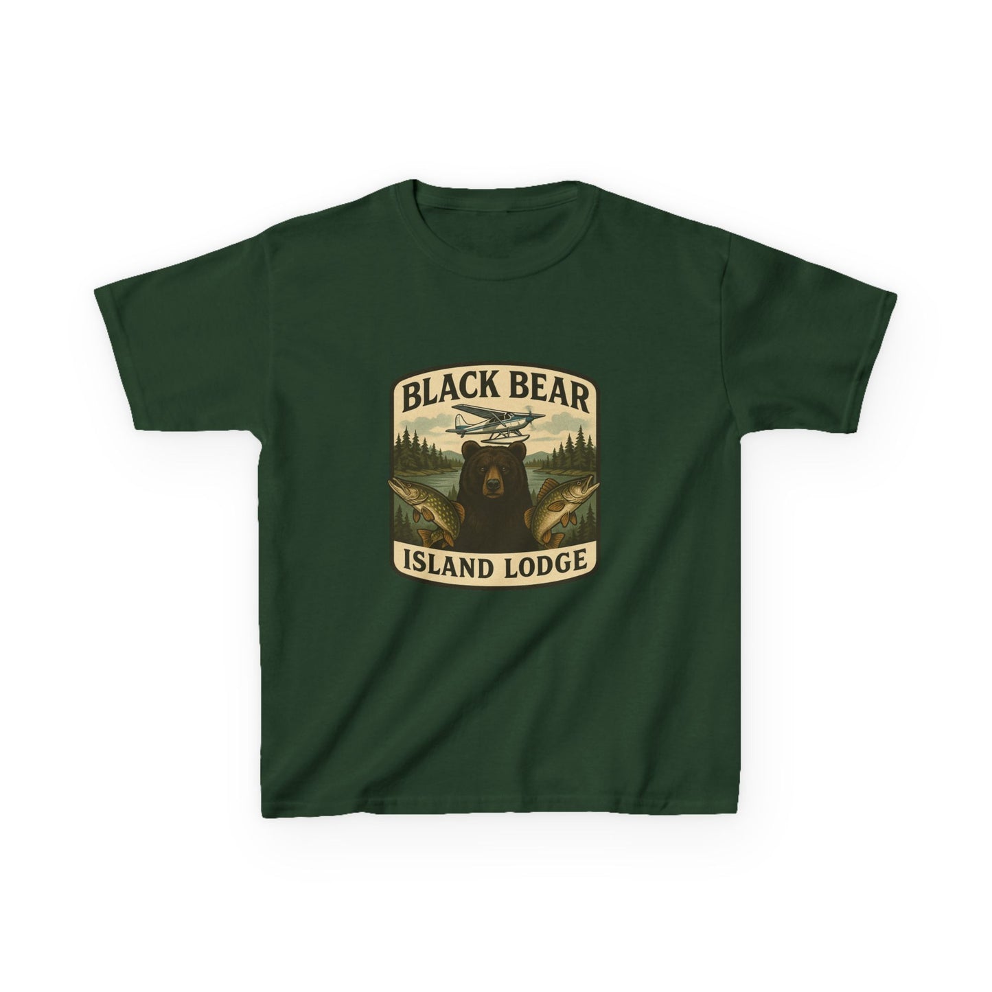 Kids Black Bear Island Lodge T-Shirt
