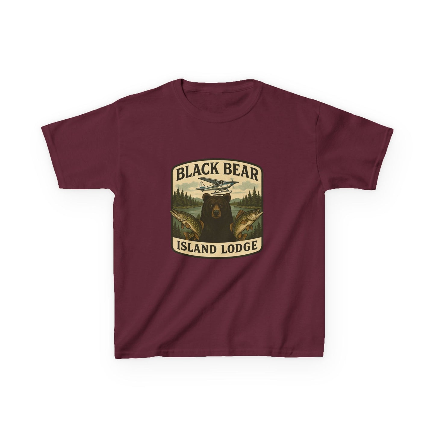 Kids Black Bear Island Lodge T-Shirt