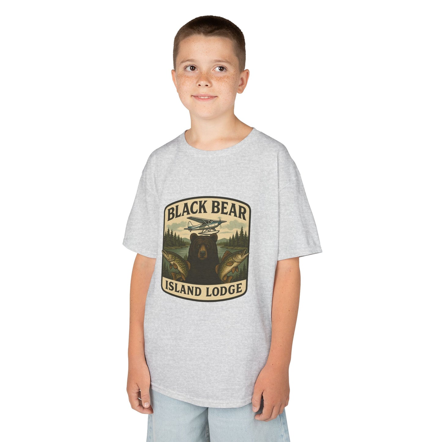 Kids Black Bear Island Lodge T-Shirt
