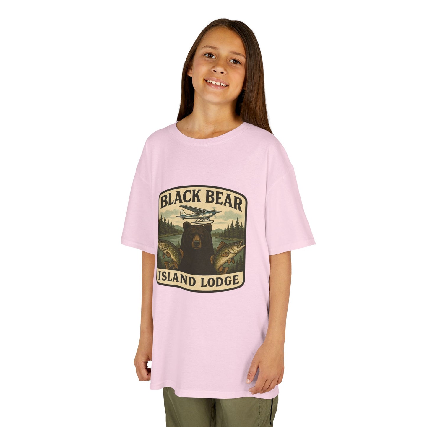 Kids Black Bear Island Lodge T-Shirt