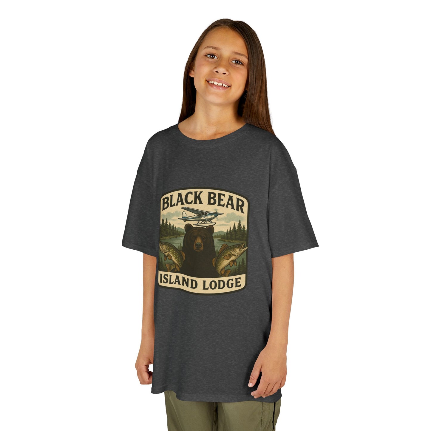 Kids Black Bear Island Lodge T-Shirt
