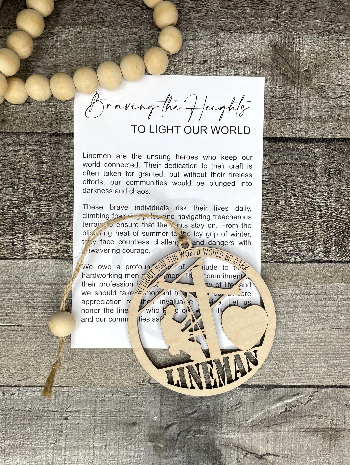Braving The Heights - Lineman Tribute Ornament