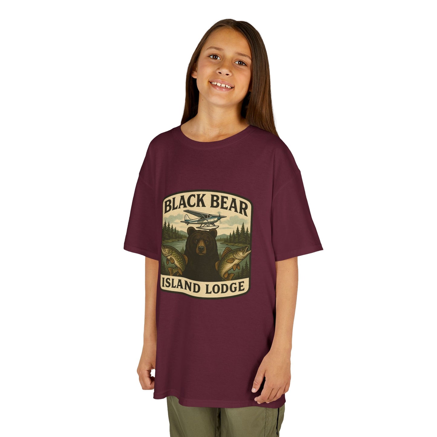 Kids Black Bear Island Lodge T-Shirt