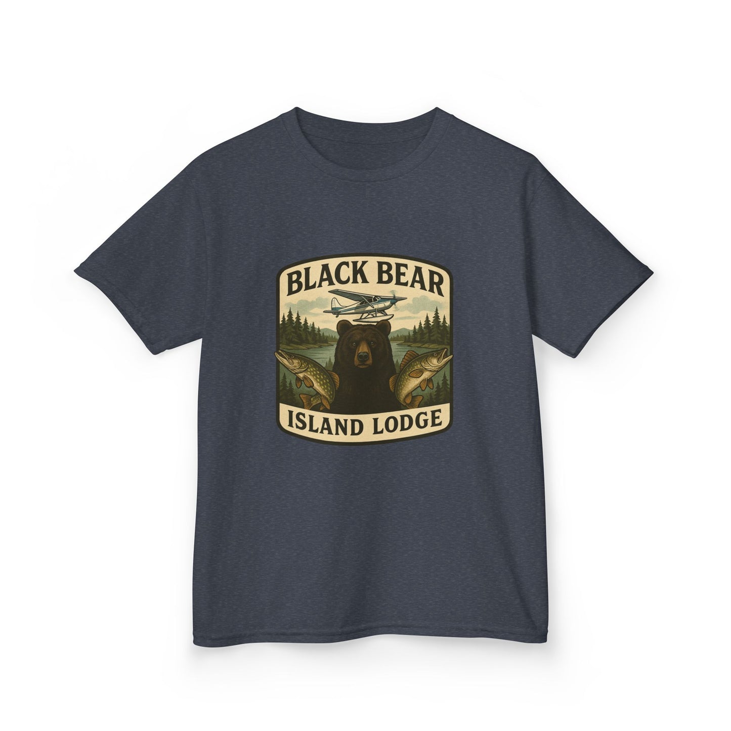 Kids Black Bear Island Lodge T-Shirt