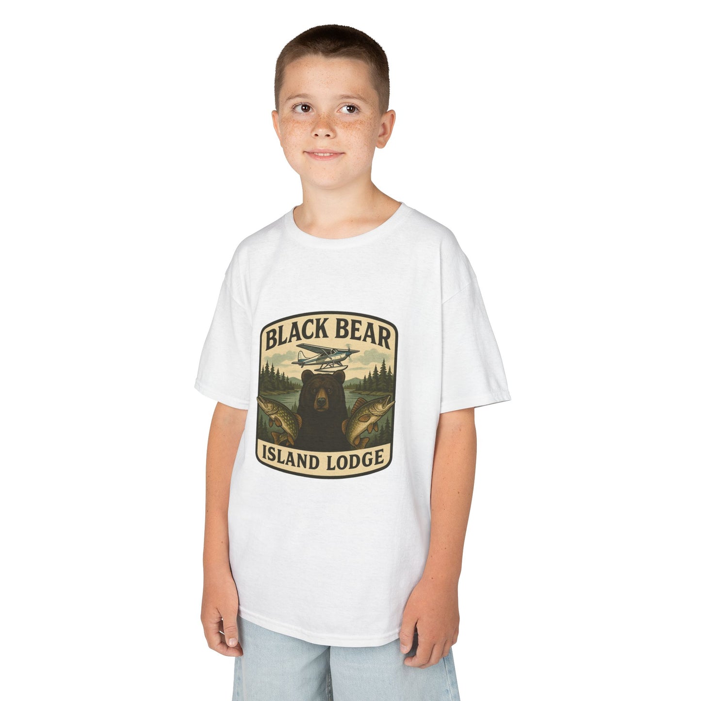 Kids Black Bear Island Lodge T-Shirt