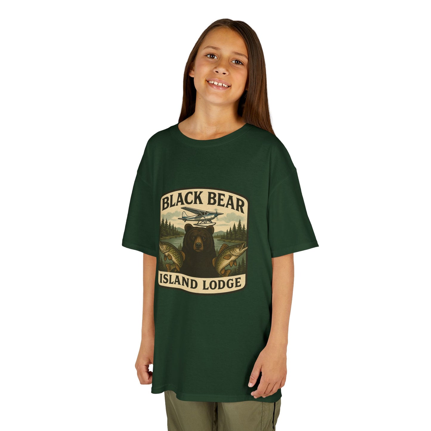 Kids Black Bear Island Lodge T-Shirt