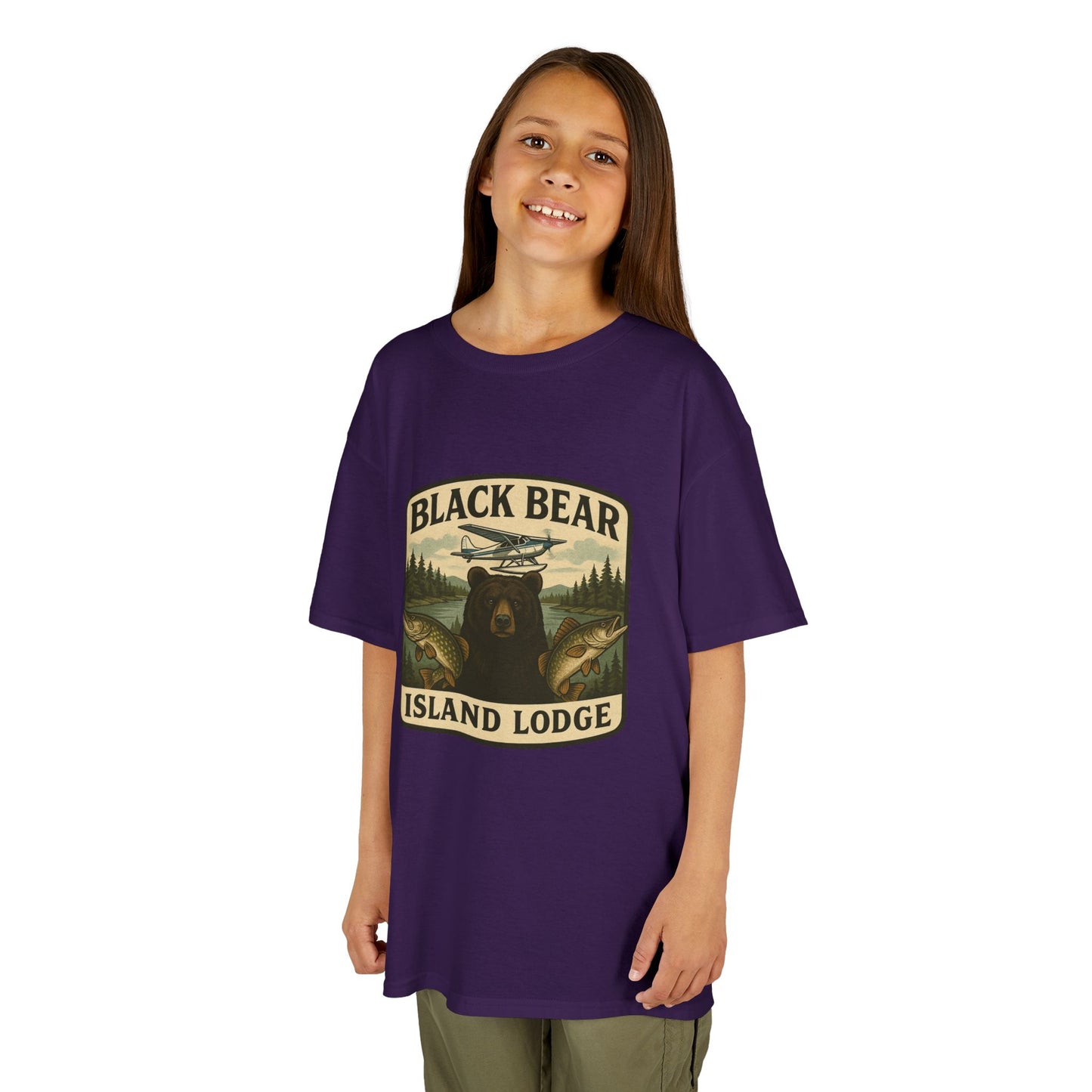 Kids Black Bear Island Lodge T-Shirt