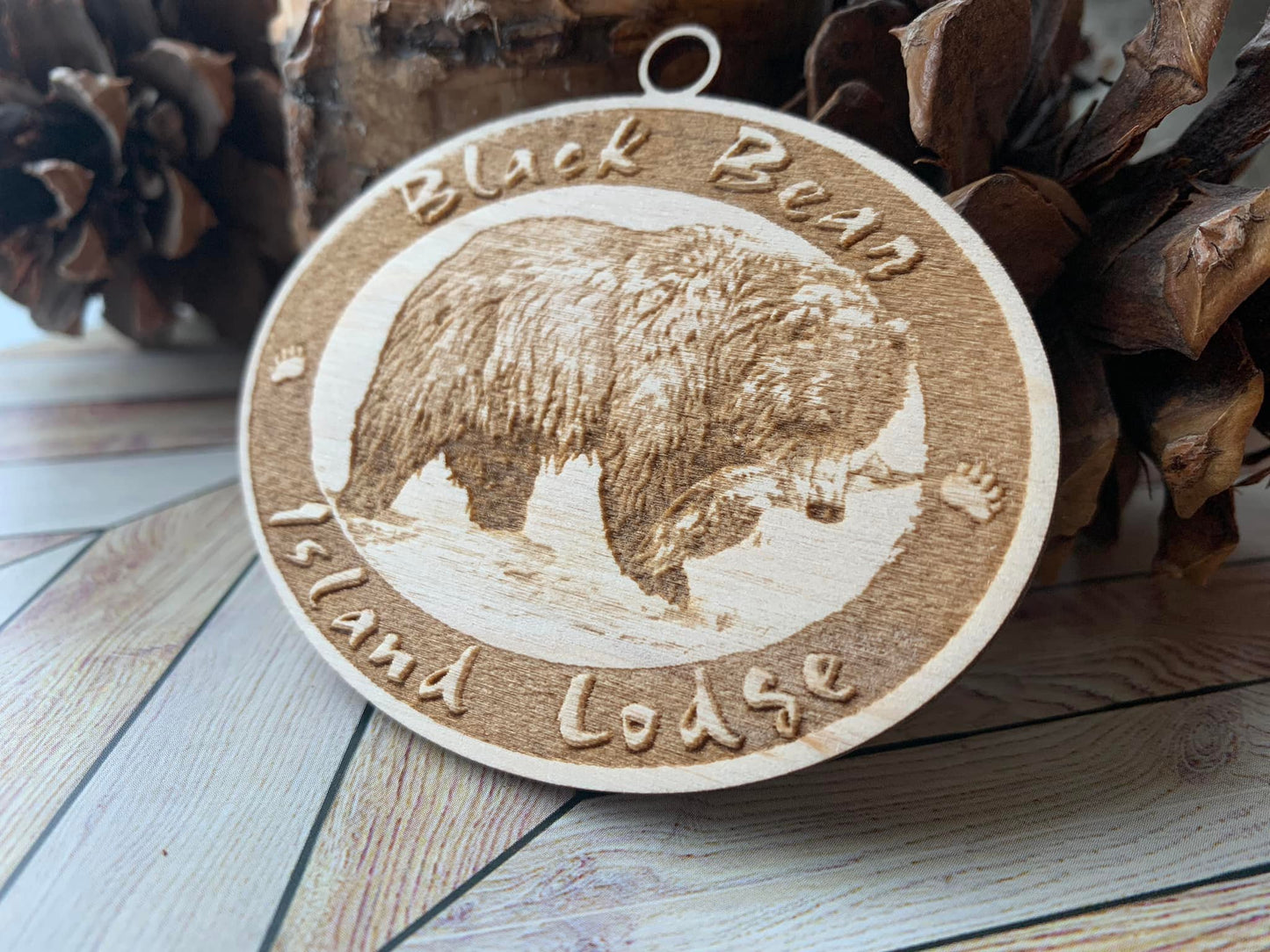 The Black Bear Island Lodge Christmas Ornament