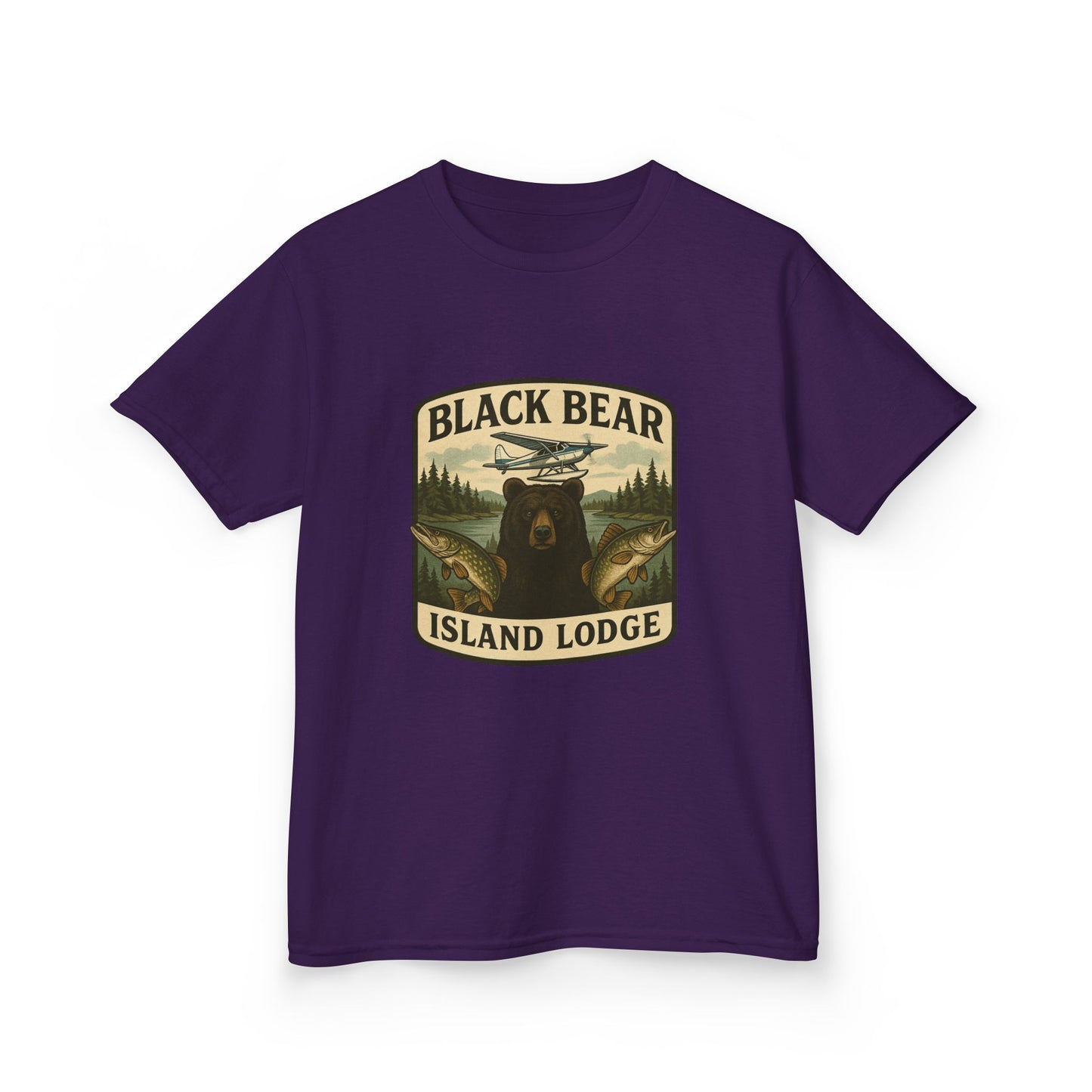 Kids Black Bear Island Lodge T-Shirt