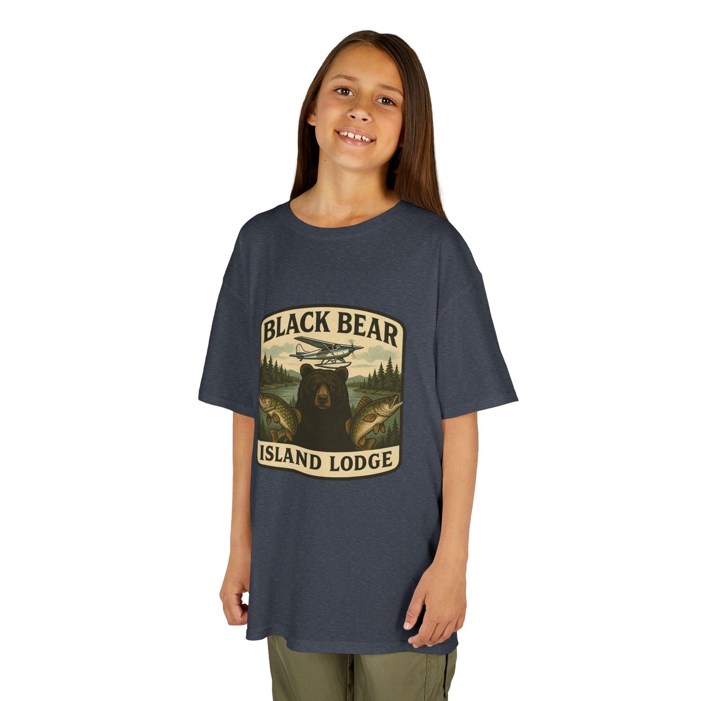 Kids Black Bear Island Lodge T-Shirt