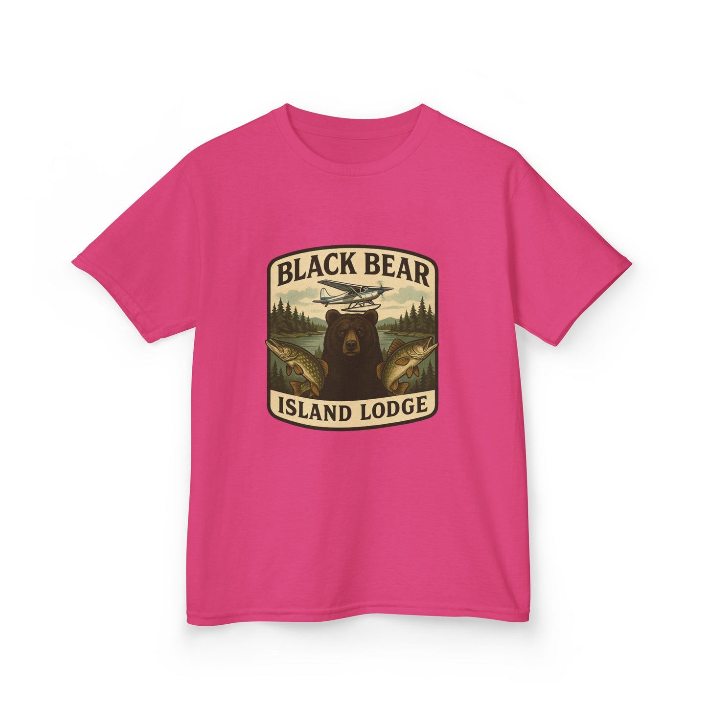 Kids Black Bear Island Lodge T-Shirt