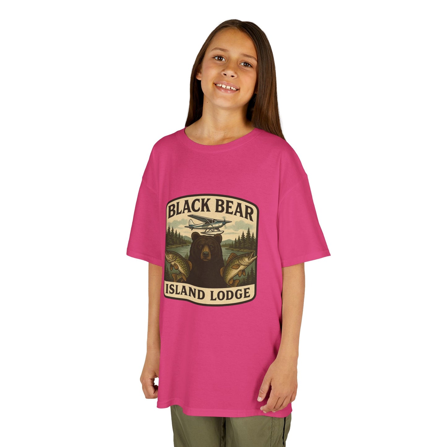 Kids Black Bear Island Lodge T-Shirt