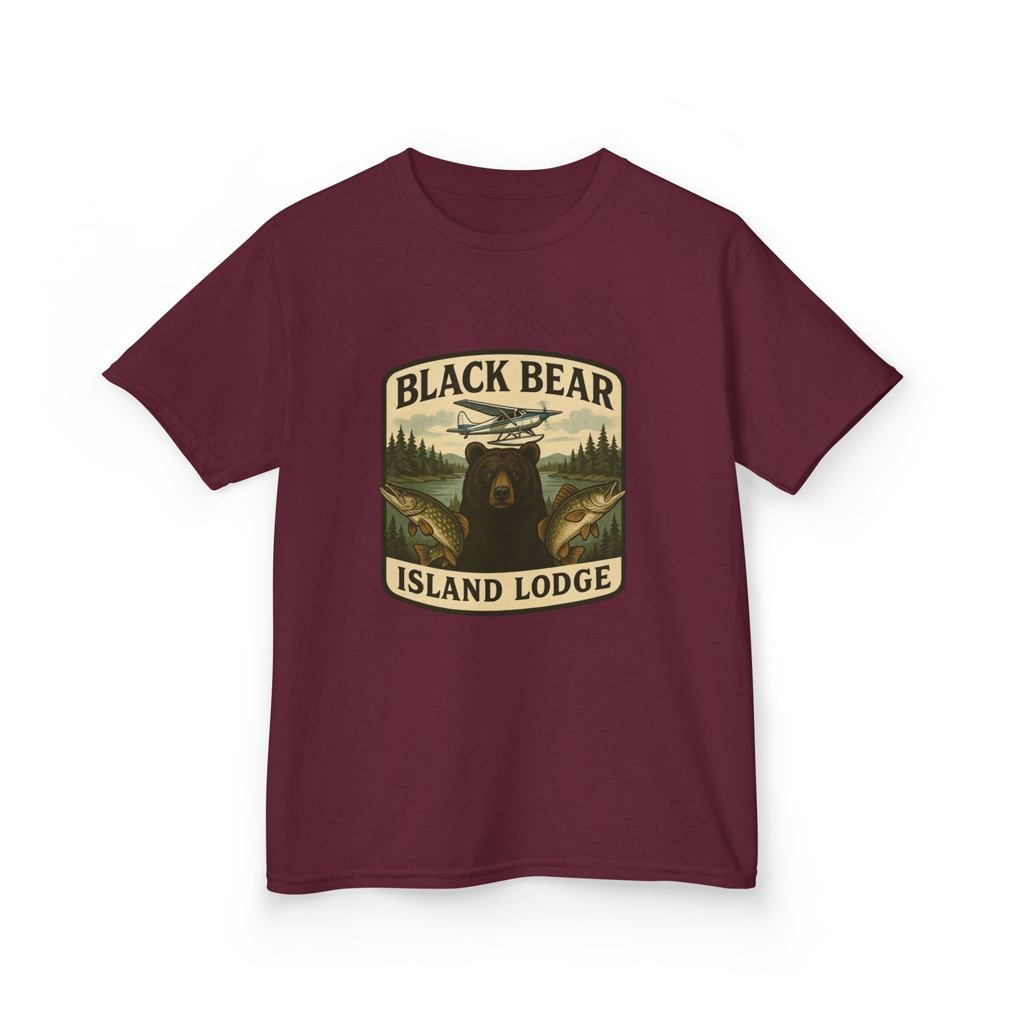 Kids Black Bear Island Lodge T-Shirt