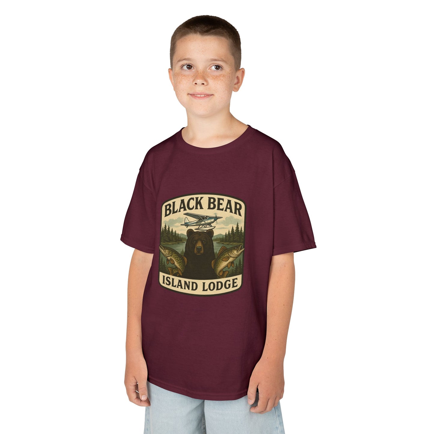 Kids Black Bear Island Lodge T-Shirt