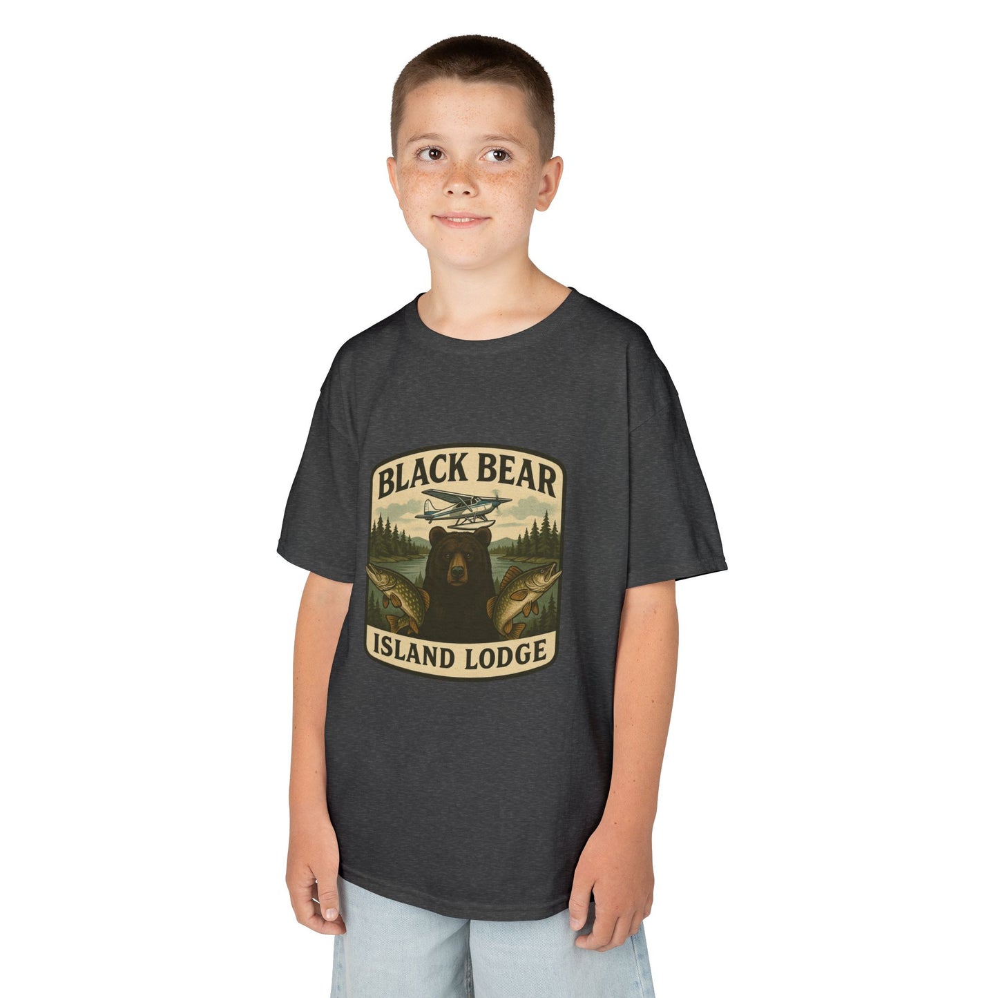 Kids Black Bear Island Lodge T-Shirt