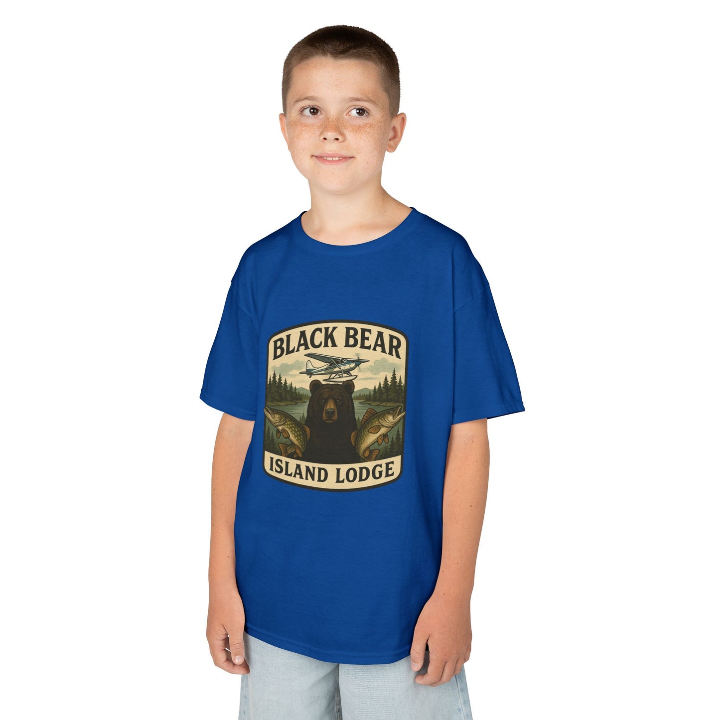 Kids Black Bear Island Lodge T-Shirt