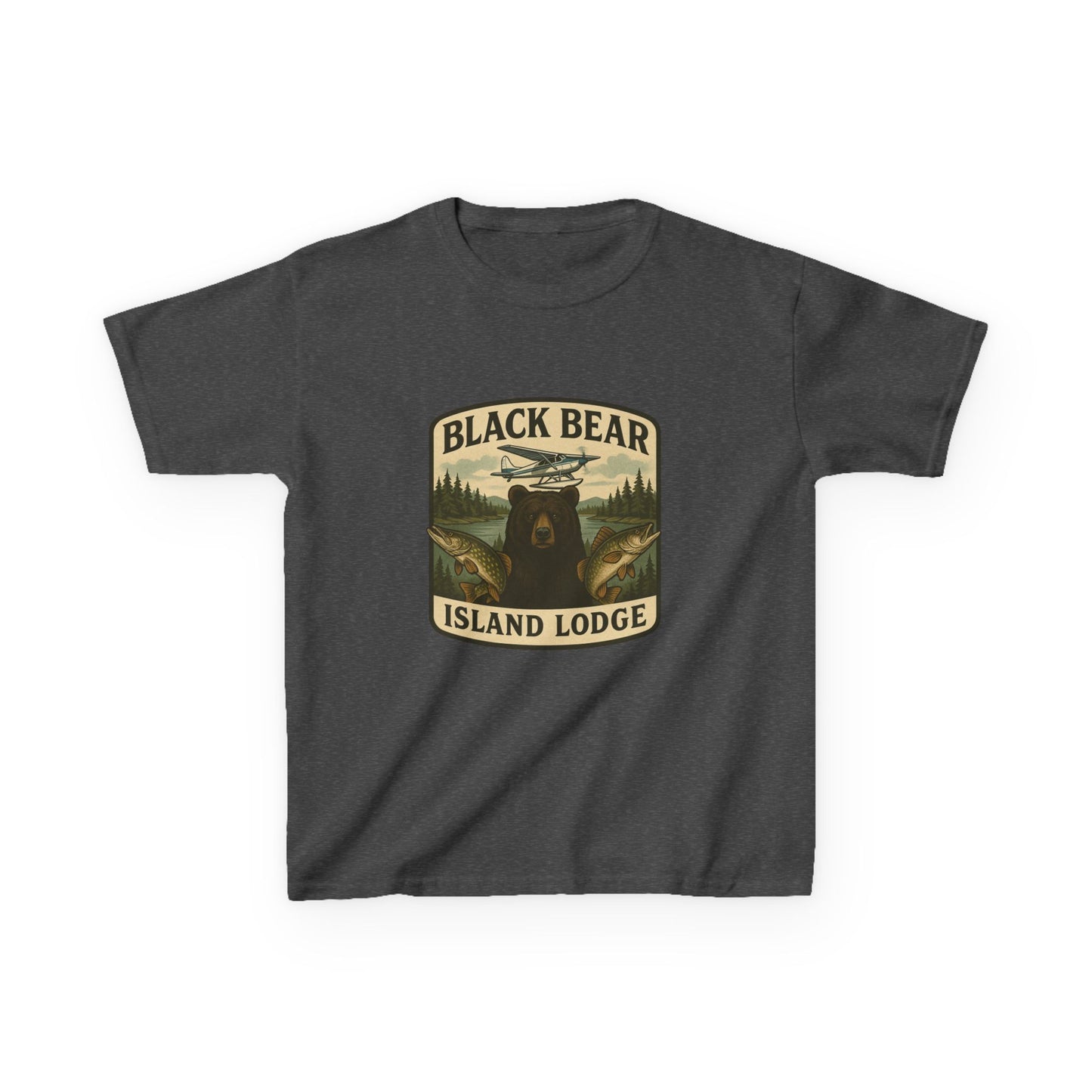 Kids Black Bear Island Lodge T-Shirt