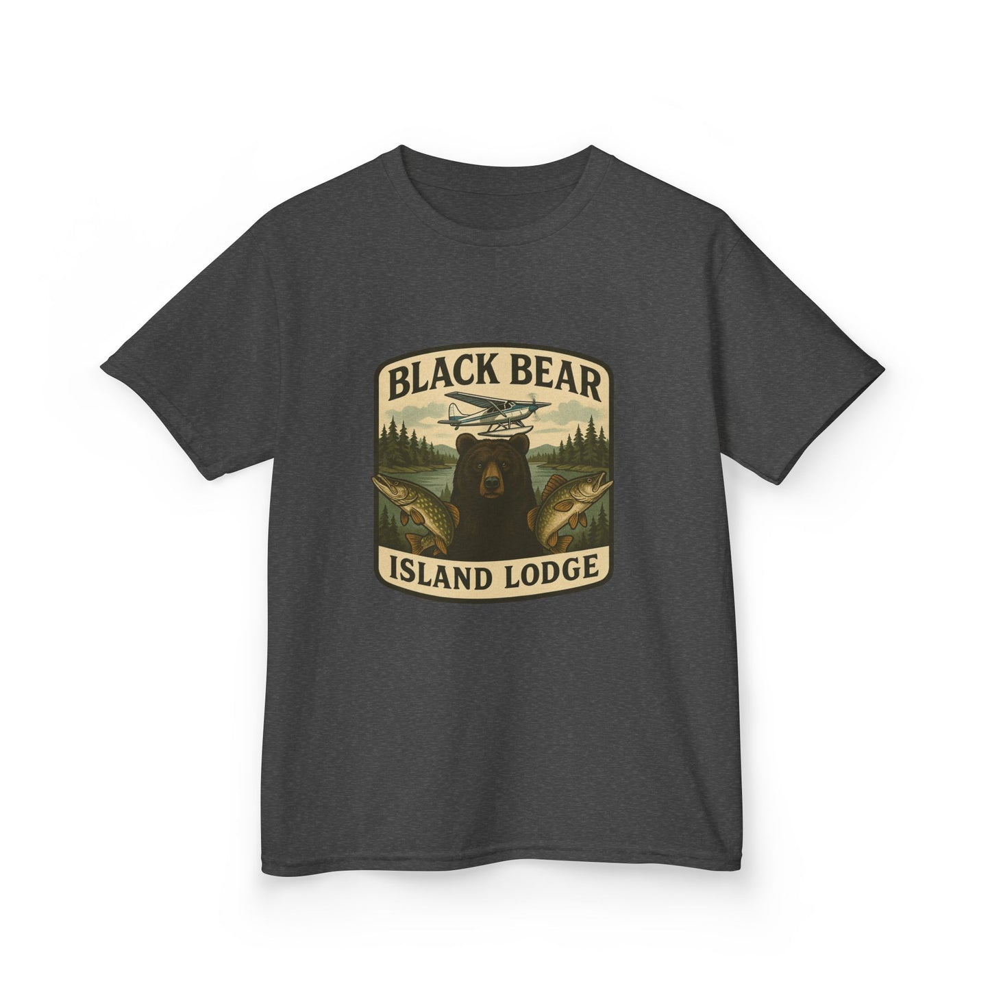 Kids Black Bear Island Lodge T-Shirt