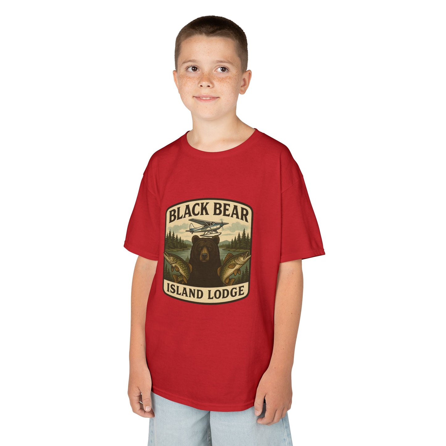 Kids Black Bear Island Lodge T-Shirt