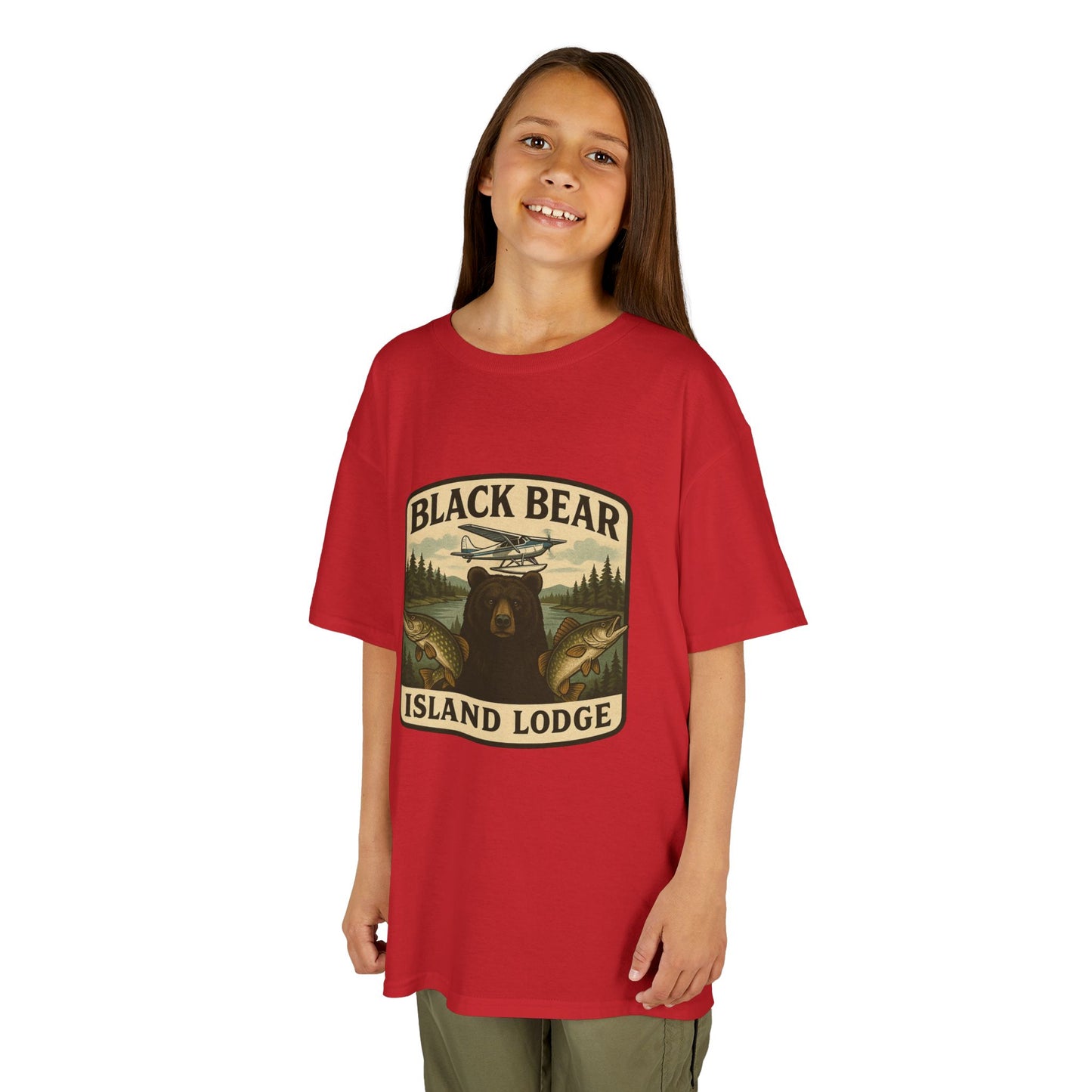 Kids Black Bear Island Lodge T-Shirt