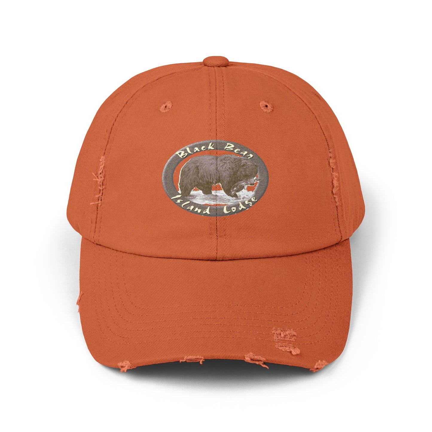 The Black Bear Island Lodge Distressed Cap