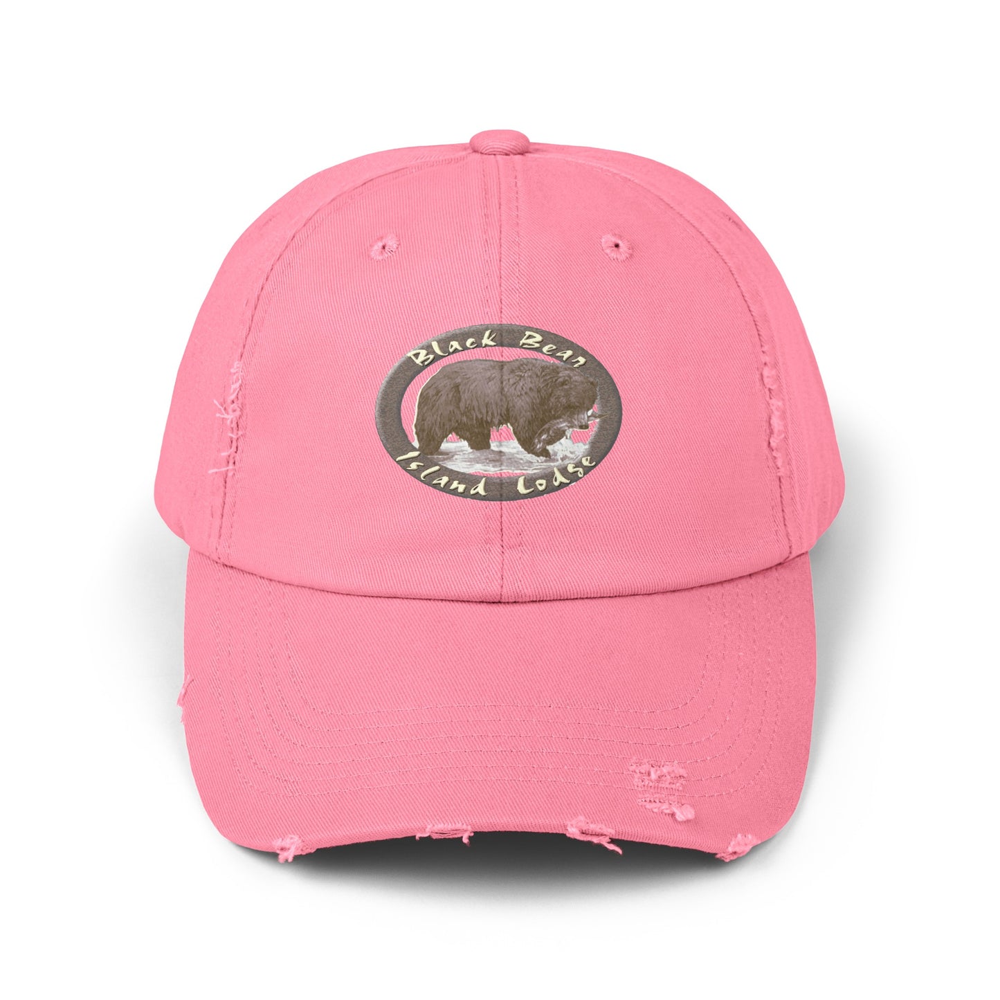 The Black Bear Island Lodge Distressed Cap