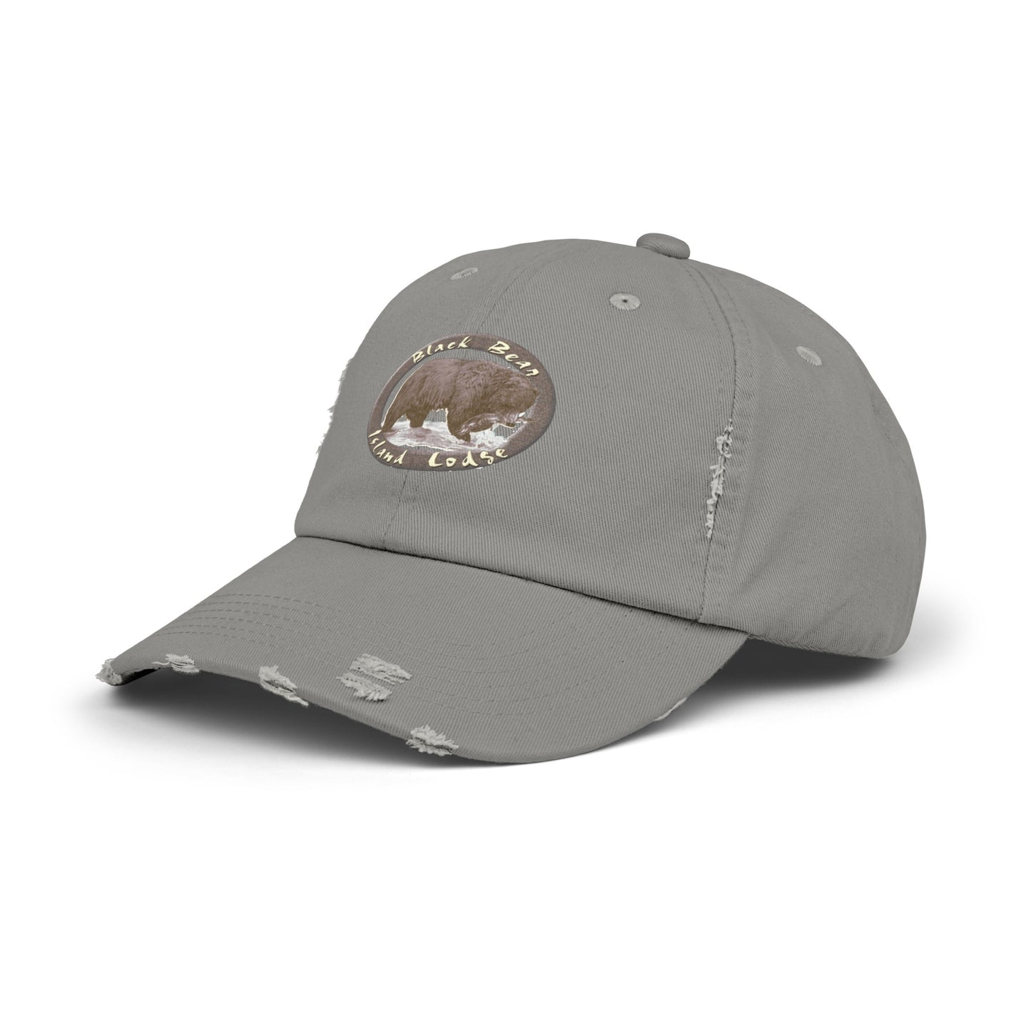 The Black Bear Island Lodge Distressed Cap