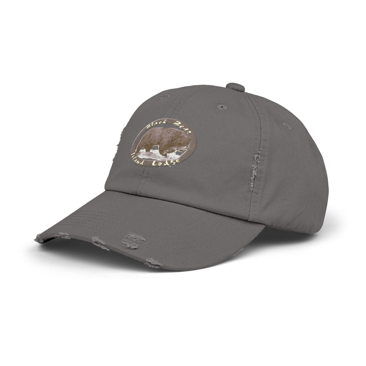 The Black Bear Island Lodge Distressed Cap