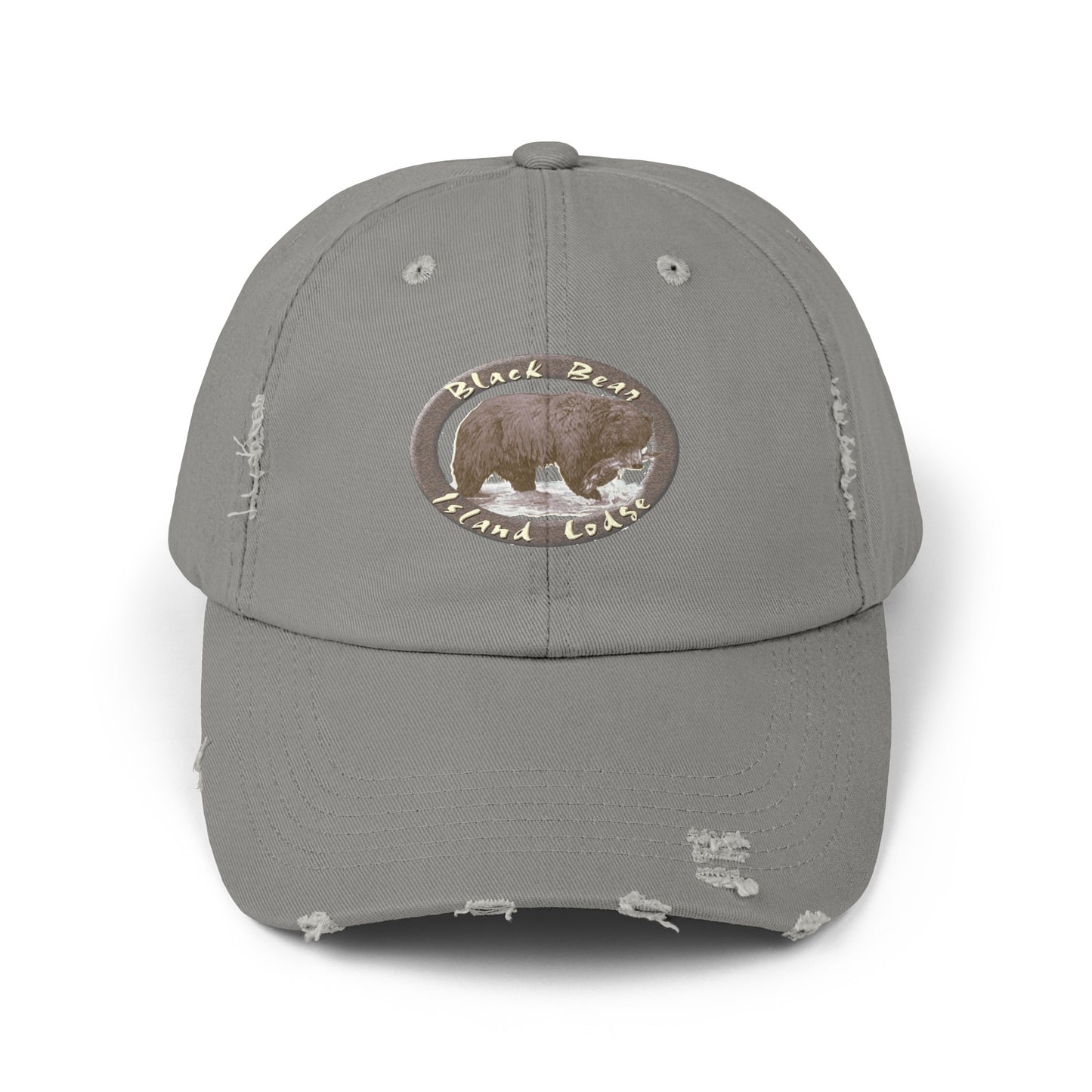 The Black Bear Island Lodge Distressed Cap