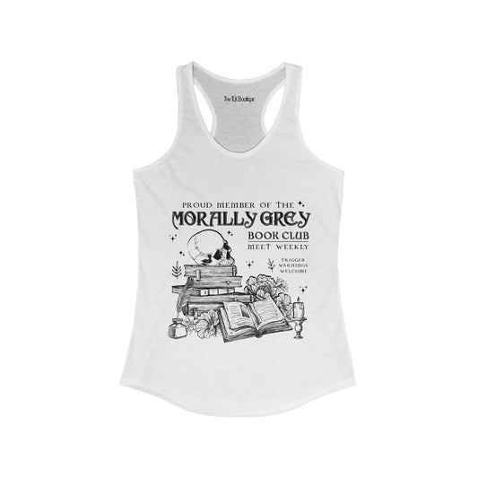 Morally Grey Book Club Racerback Tank