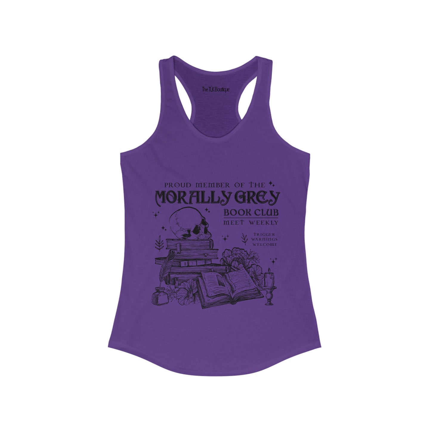 Morally Grey Book Club Racerback Tank