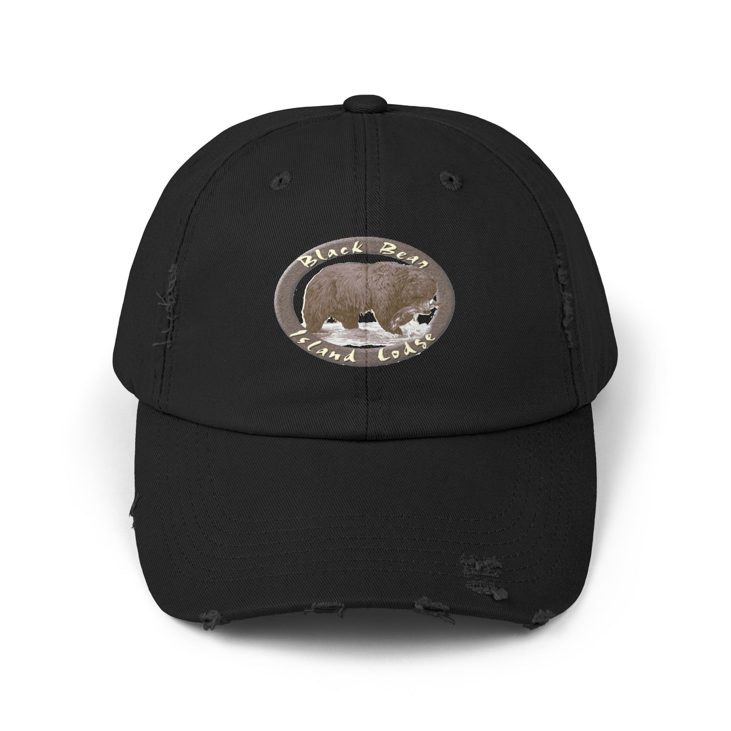 The Black Bear Island Lodge Distressed Cap