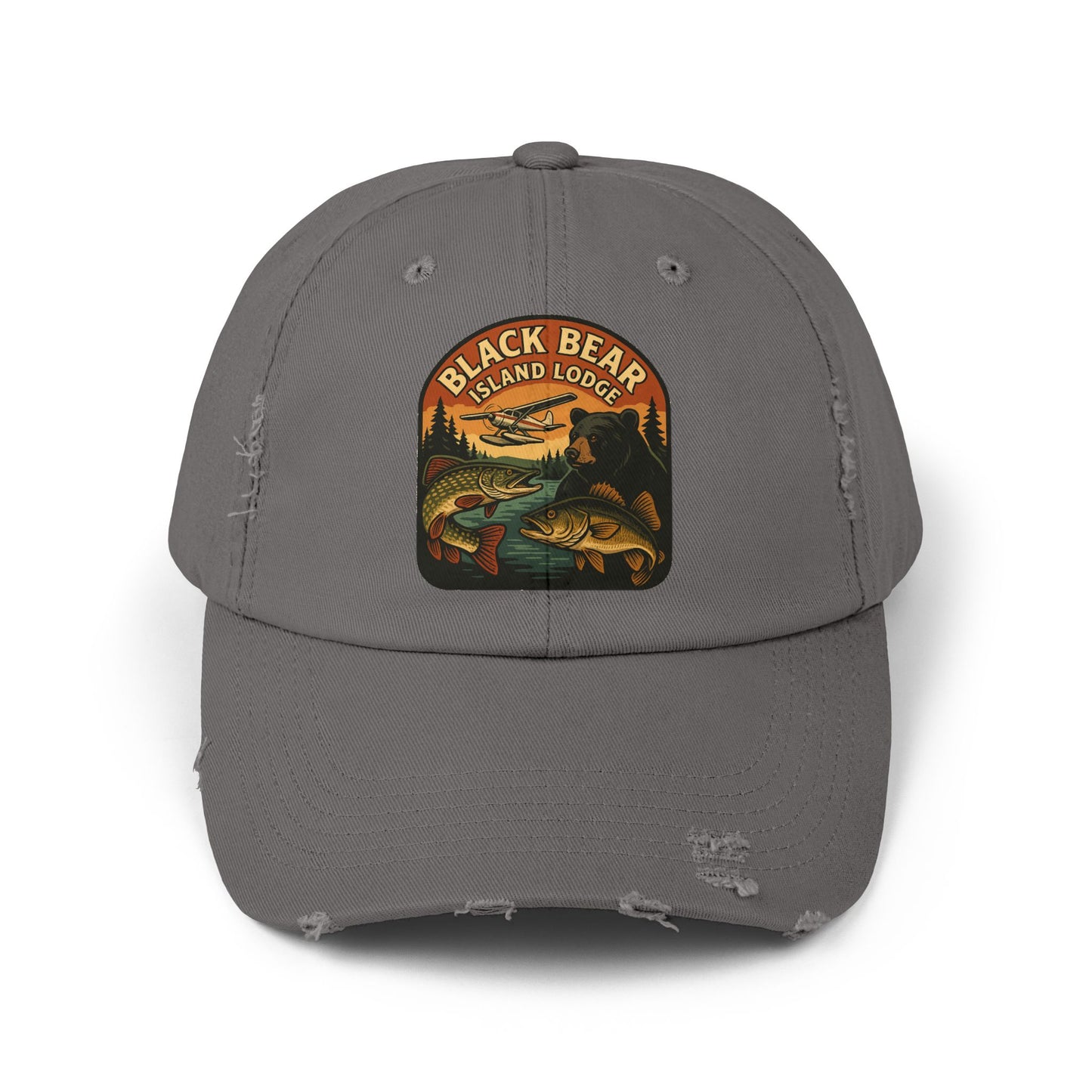 The Black Bear Island Lodge Distressed Cap 2025