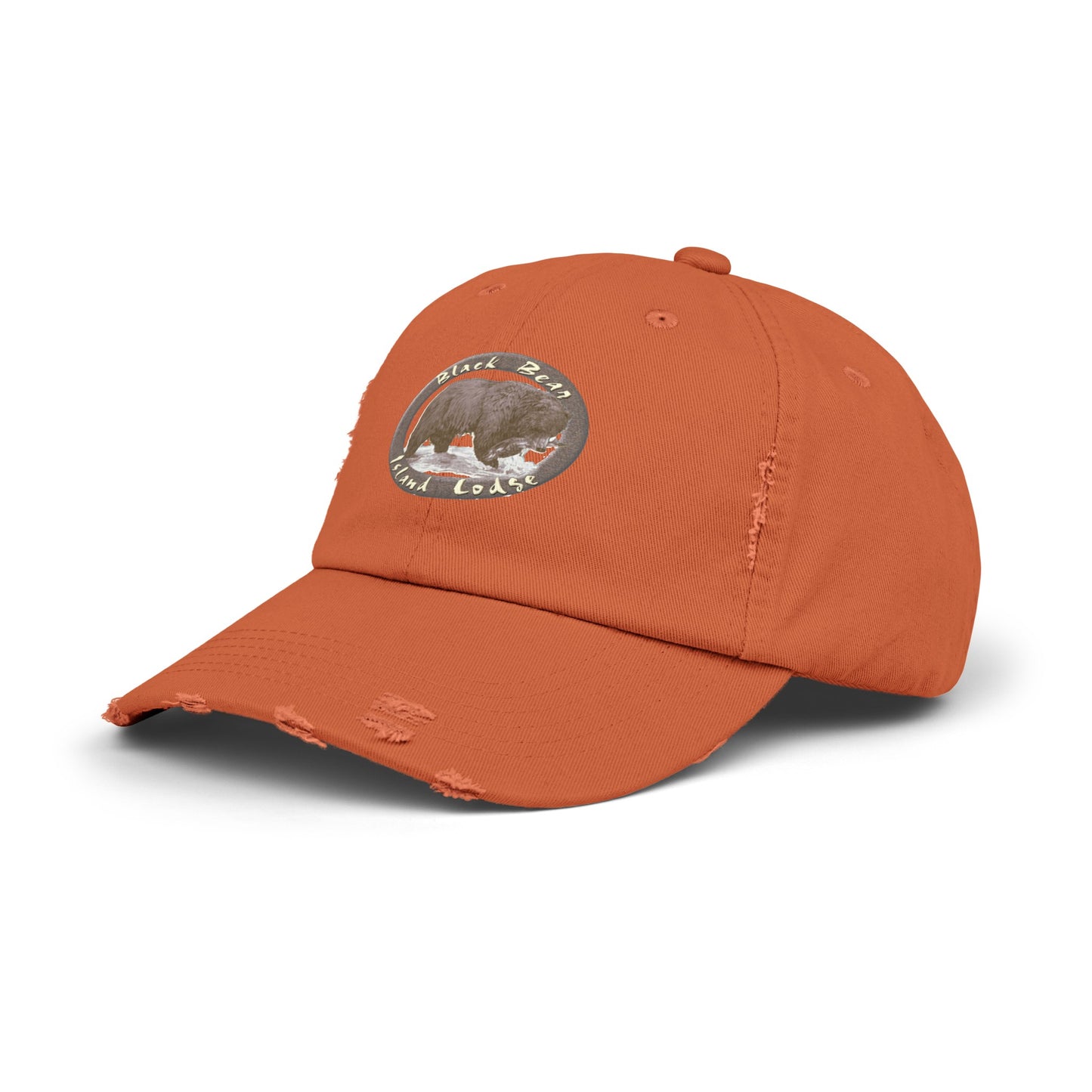 The Black Bear Island Lodge Distressed Cap