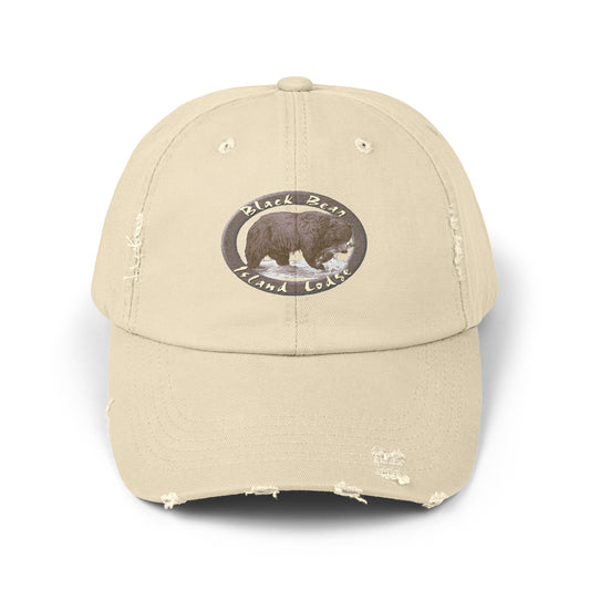 The Black Bear Island Lodge Distressed Cap