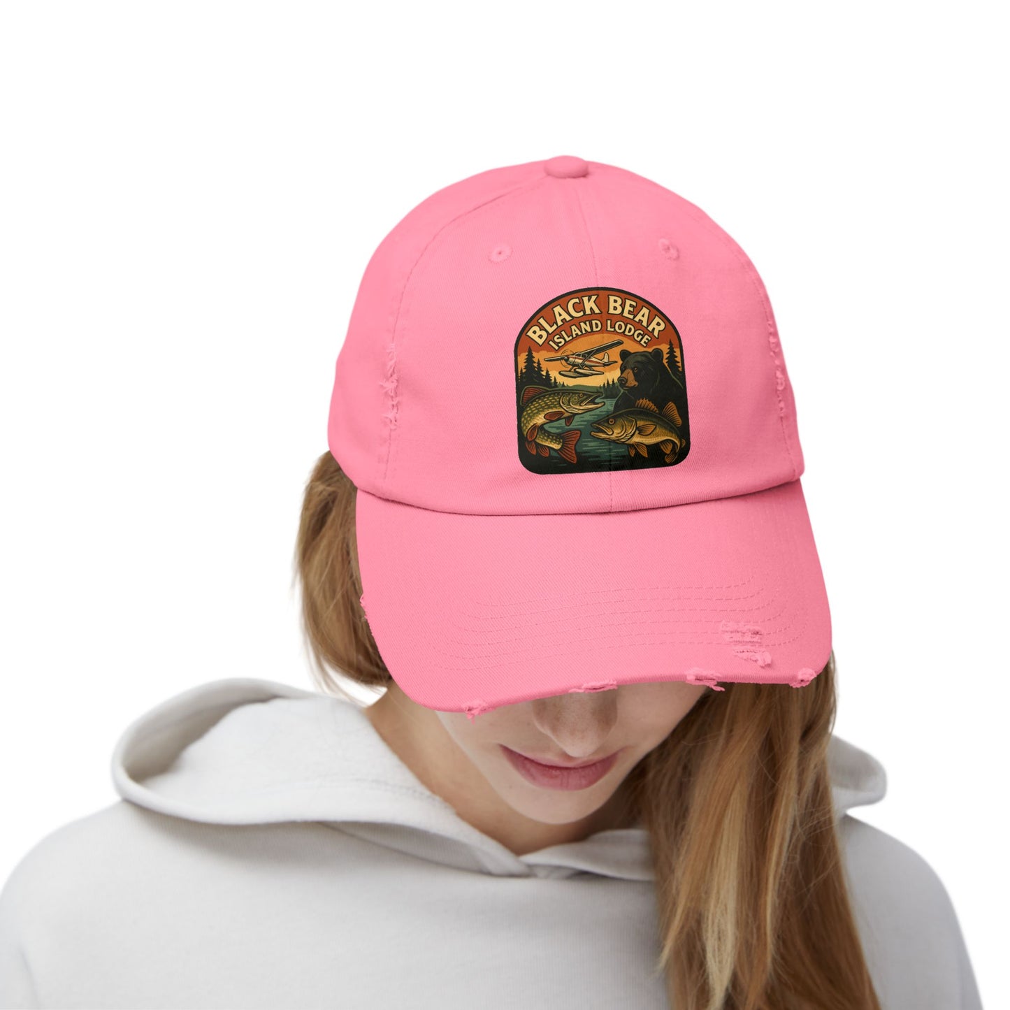The Black Bear Island Lodge Distressed Cap 2025