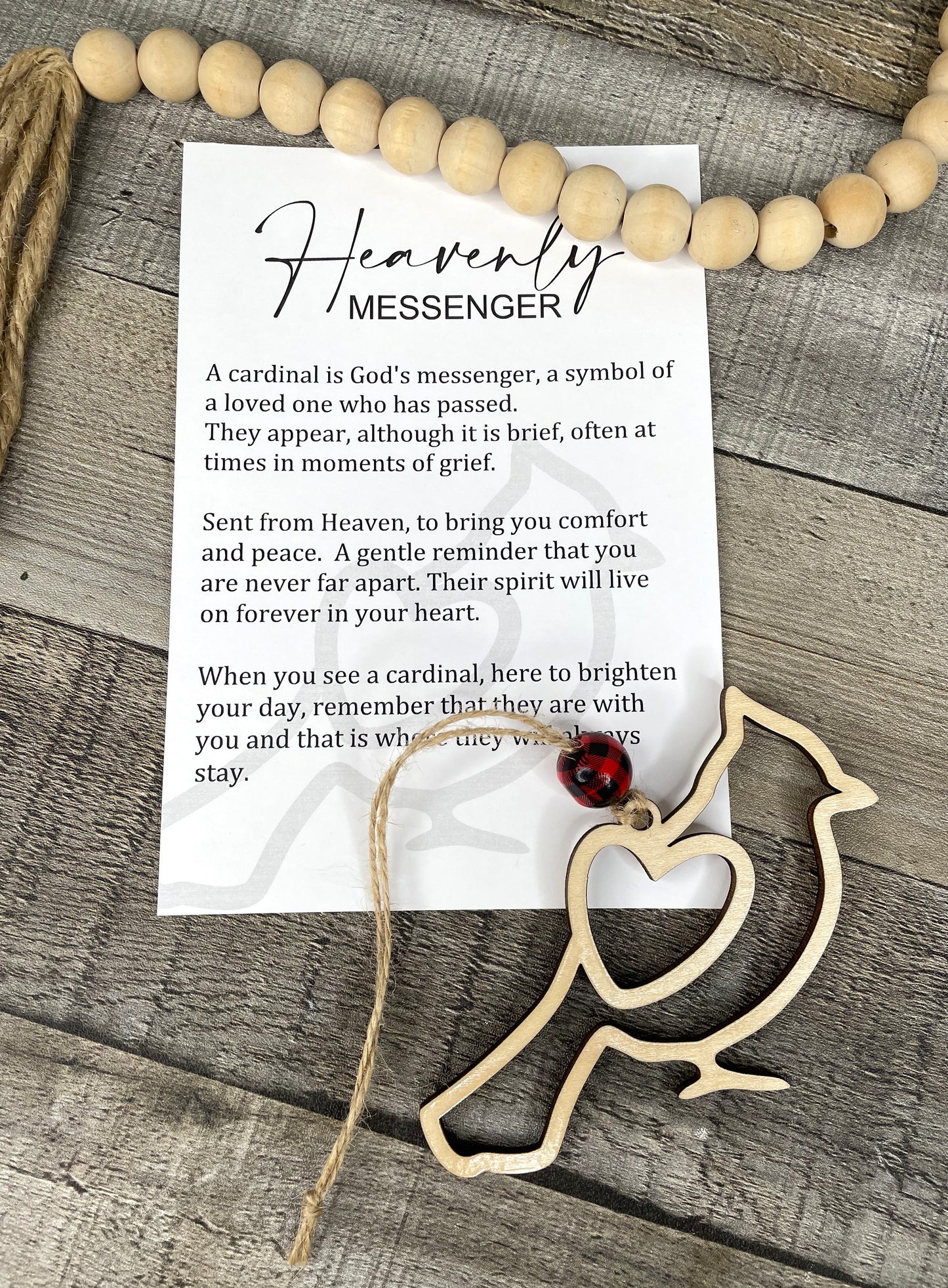 The Heavenly Messenger Cardinal Ornament (custom engraving optional)