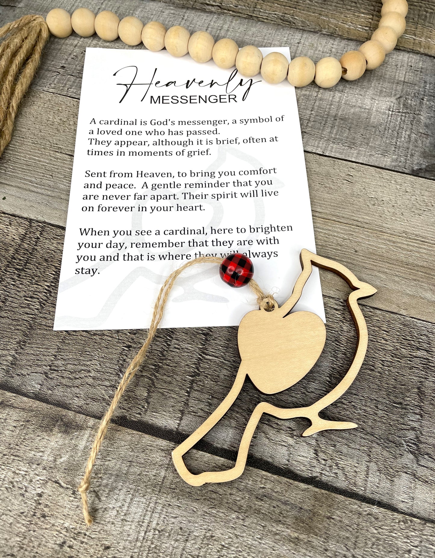 The Heavenly Messenger Cardinal Ornament (custom engraving optional)