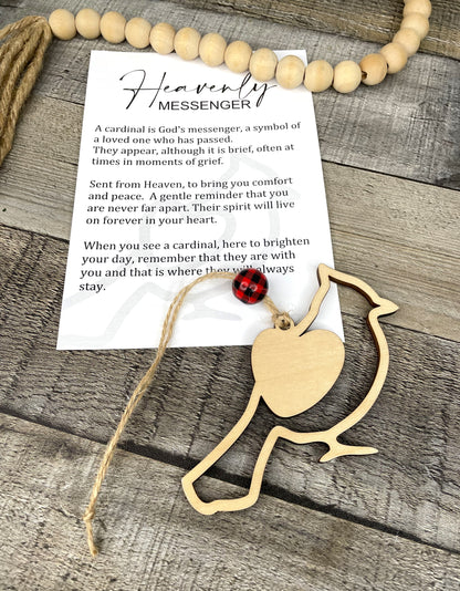 The Heavenly Messenger Cardinal Ornament (custom engraving optional)