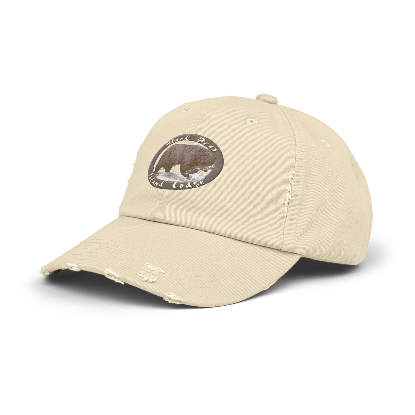 The Black Bear Island Lodge Distressed Cap