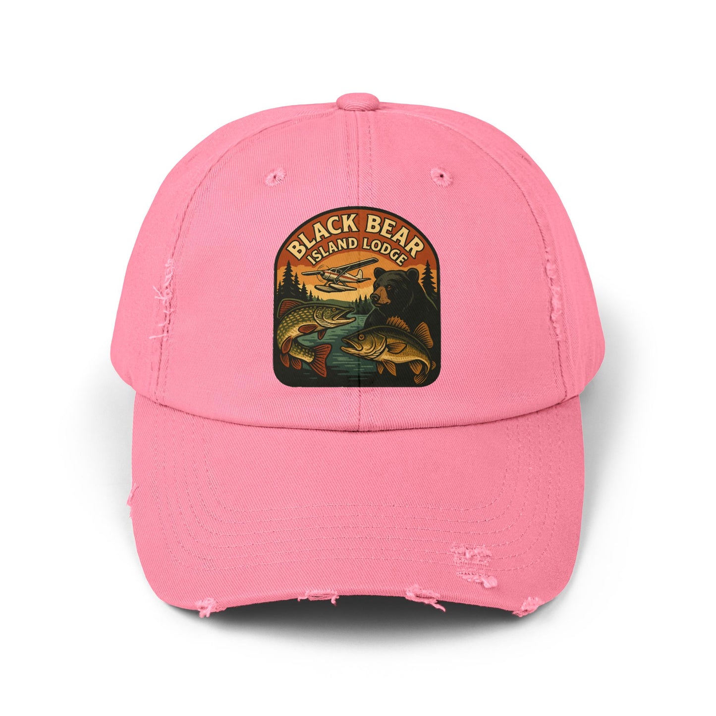 The Black Bear Island Lodge Distressed Cap 2025